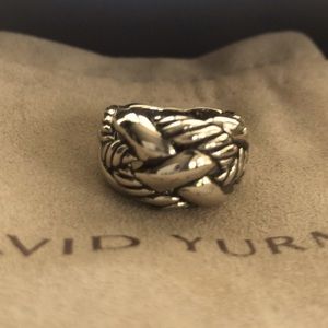 David Yurman Interlocking Cable Ring Silver size 6.5